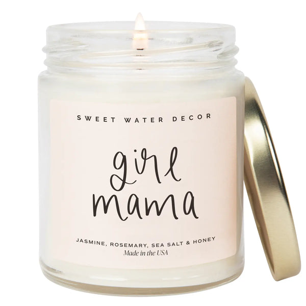 From Sweet Water Decor Girl Mama 9 oz soy candle – thoughtful gift for moms of daughters. Non-toxic ingredients, phthalate free and made in the US.