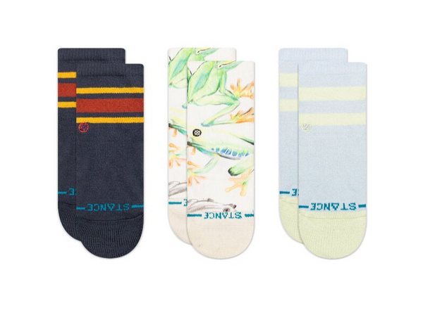 STANCE BABY & TODDLER CREW SOCKS 3 PACK: Color: STICK TO IT - NAVY