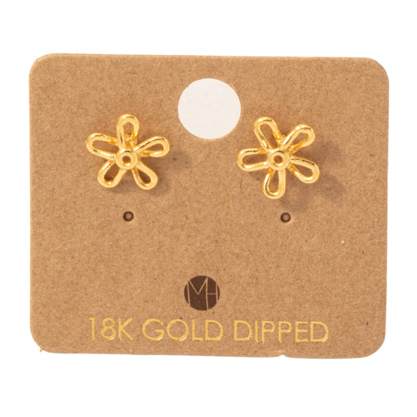 Wire Flower Stud Earrings