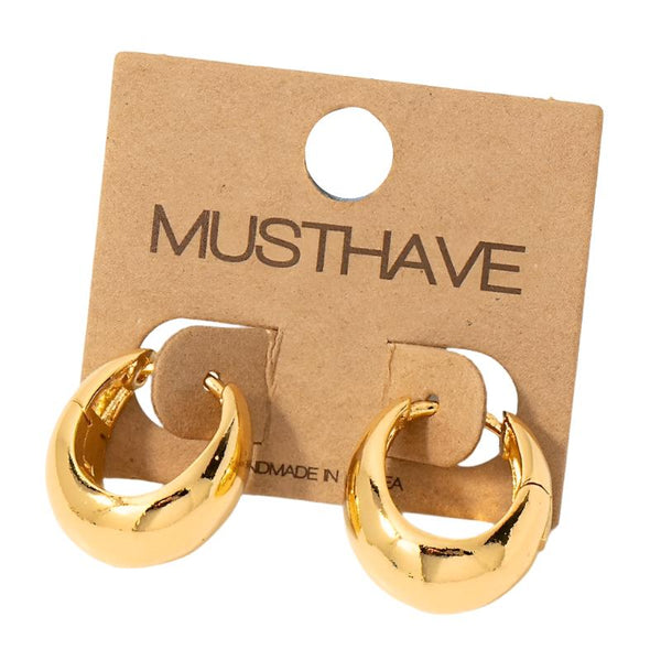 Rounded Hinge Hoop Earrings