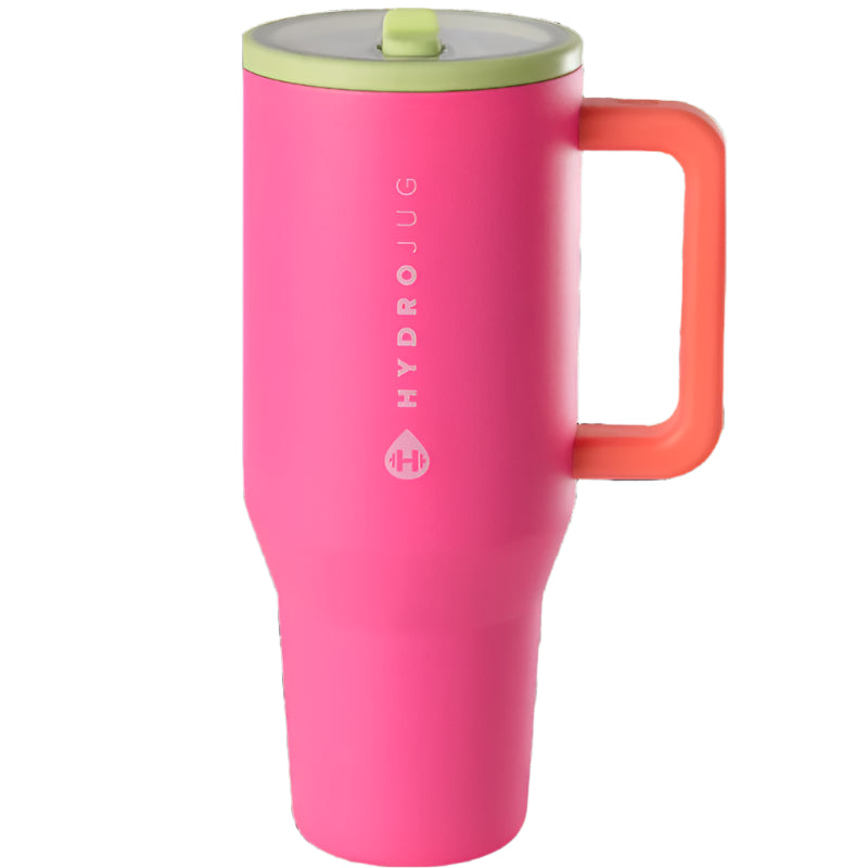 HydroJug 40 oz Tumbler – Large, insulated stainless steel tumbler designed to keep drinks cold for hours, featuring a durable handle, spill-resistant lid, and reusable straw for effortless hydration. The most functional water bottle for everyone. Perfect for moms on the go, throw it in your purse or diaper bag and it won't spill; amazing for active people to take to the gym, with the easy sip straw and not spill feature it is amazing! This comes in a bright fun color way that is so trendy- orchid.