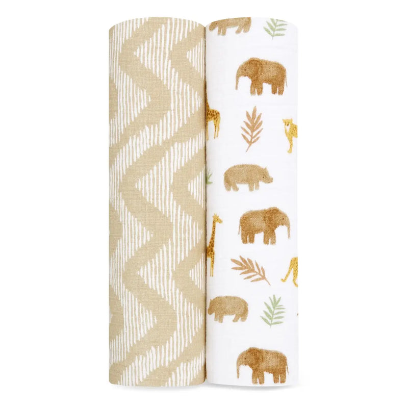 aden + anais cotton muslin 2 pack swaddles