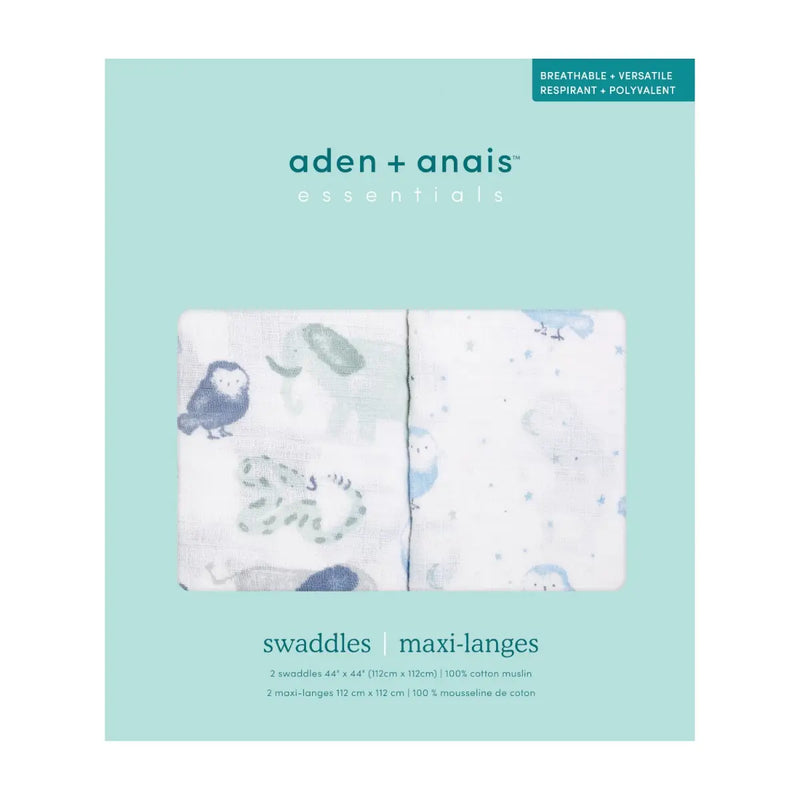 aden + anais cotton muslin 2 pack swaddles