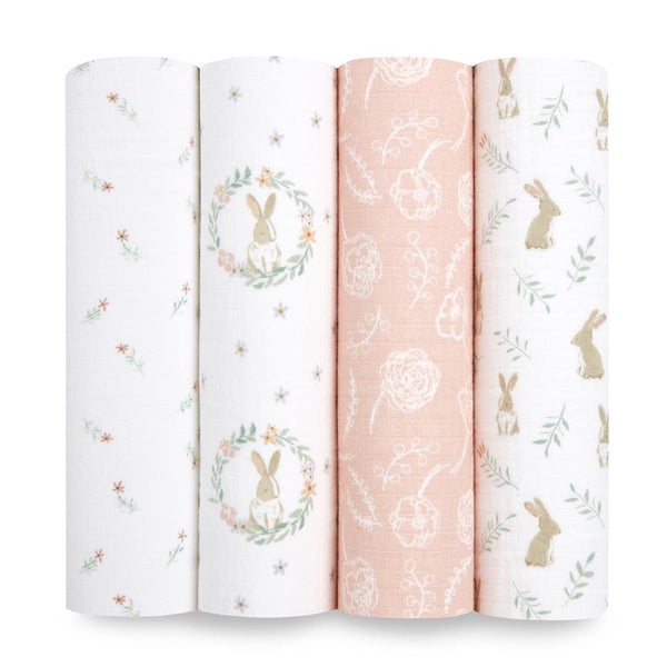 aden + anais cotton muslin 4-pack swaddles